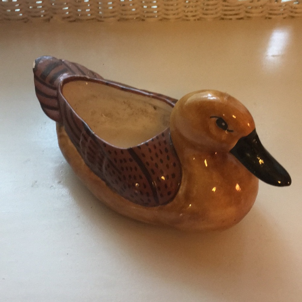 Vintage ceramic duck planter